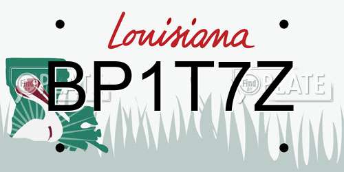 BP1T7Z Louisiana License Plate