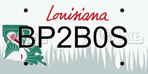 BP2B0S Louisiana License Plate