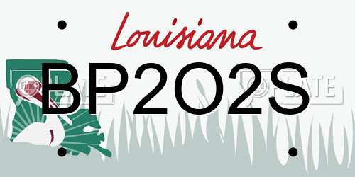 BP2O2S Louisiana License Plate