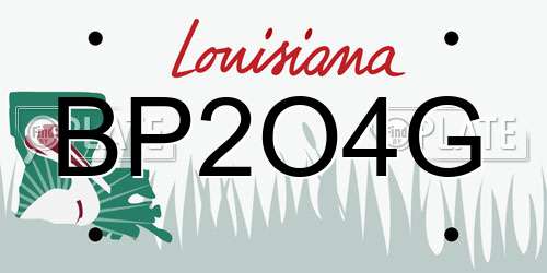 BP2O4G Louisiana License Plate