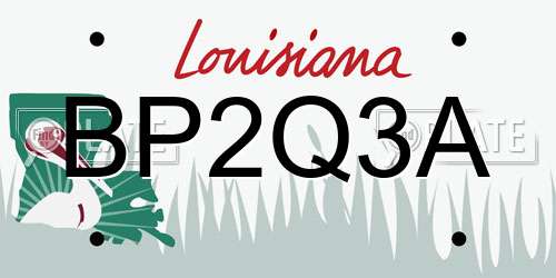 BP2Q3A Louisiana License Plate