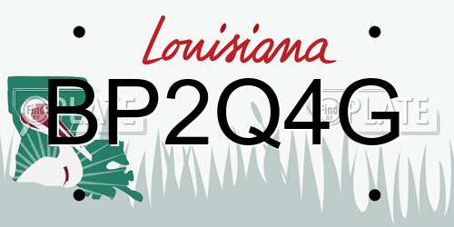 BP2Q4G Louisiana License Plate