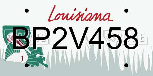 BP2V458 Louisiana License Plate
