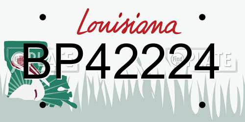BP42224 Louisiana License Plate