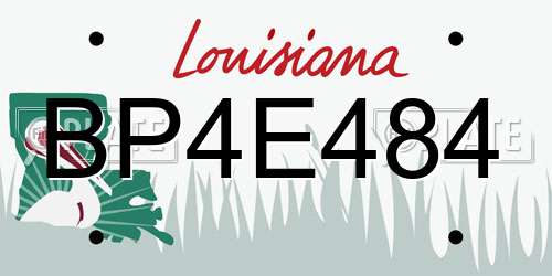 BP4E484 Louisiana License Plate