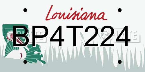 BP4T224 Louisiana License Plate
