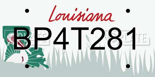BP4T281 Louisiana License Plate