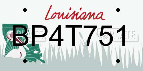 BP4T751 Louisiana License Plate