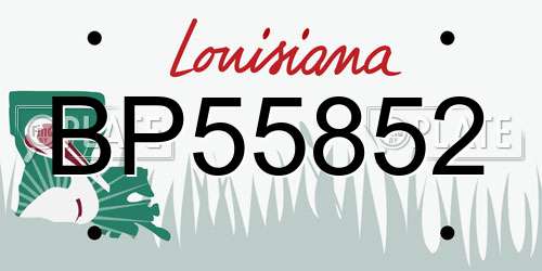 BP55852 Louisiana License Plate