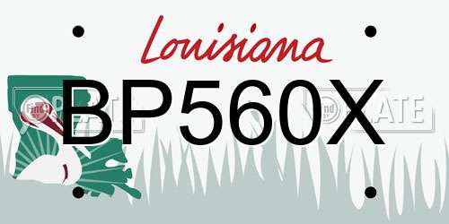 BP560X Louisiana License Plate