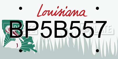 BP5B557 Louisiana License Plate