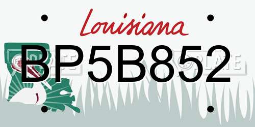 BP5B852 Louisiana License Plate