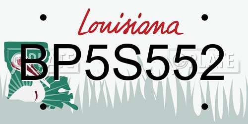BP5S552 Louisiana License Plate