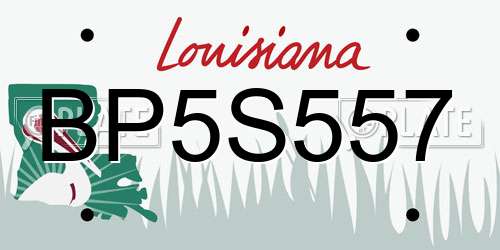 BP5S557 Louisiana License Plate
