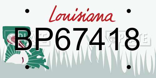BP67418 Louisiana License Plate