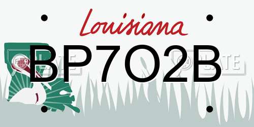 BP7O2B Louisiana License Plate