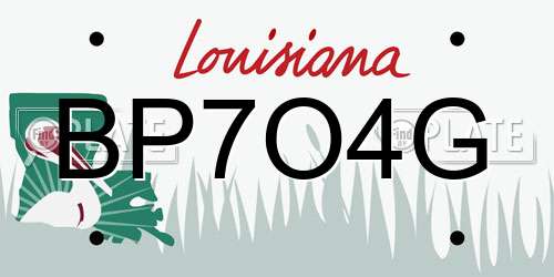 BP7O4G Louisiana License Plate