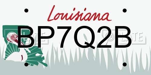 BP7Q2B Louisiana License Plate