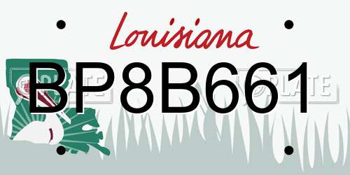 BP8B661 Louisiana License Plate