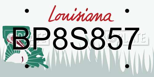 BP8S857 Louisiana License Plate