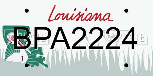 BPA2224 Louisiana License Plate