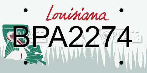 BPA2274 Louisiana License Plate