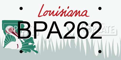 BPA262 Louisiana License Plate