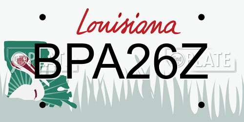 BPA26Z Louisiana License Plate