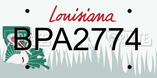 BPA2774 Louisiana License Plate