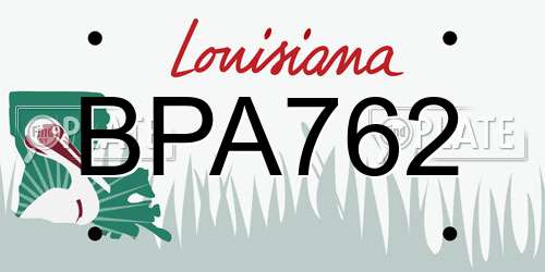 BPA762 Louisiana License Plate