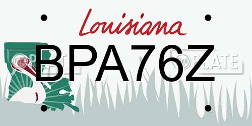 BPA76Z Louisiana License Plate