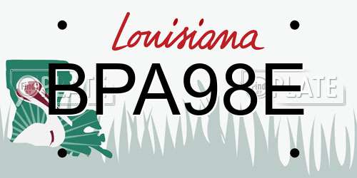 BPA98E Louisiana License Plate