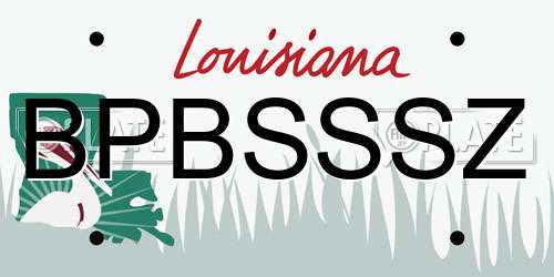 BPBSSSZ Louisiana License Plate