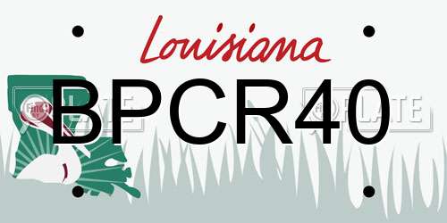 BPCR40 Louisiana License Plate