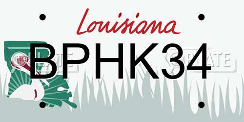 BPHK34 Louisiana License Plate