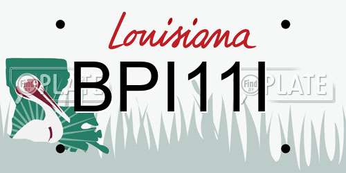 BPI11I Louisiana License Plate