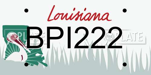 BPI222 Louisiana License Plate