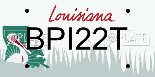 BPI22T Louisiana License Plate
