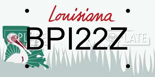BPI22Z Louisiana License Plate