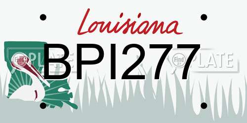 BPI277 Louisiana License Plate