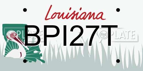 BPI27T Louisiana License Plate