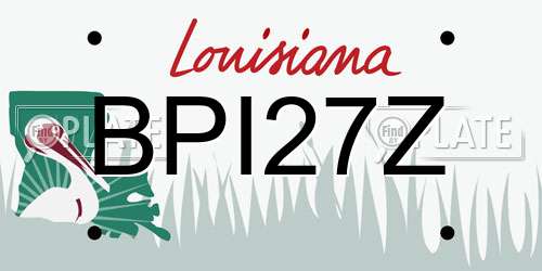 BPI27Z Louisiana License Plate