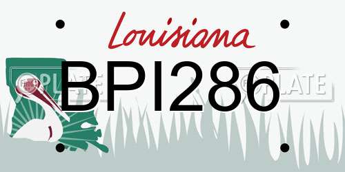 BPI286 Louisiana License Plate