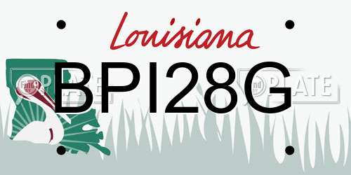 BPI28G Louisiana License Plate