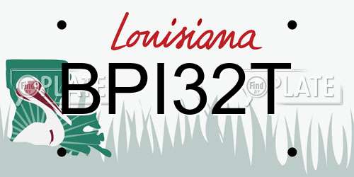 BPI32T Louisiana License Plate