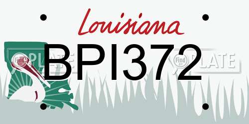 BPI372 Louisiana License Plate