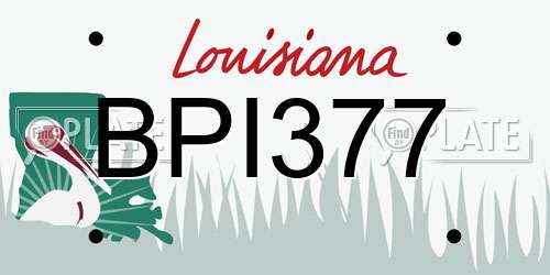 BPI377 Louisiana License Plate