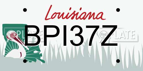 BPI37Z Louisiana License Plate