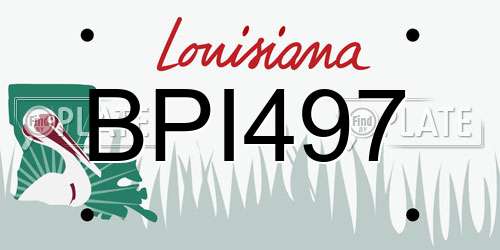 BPI497 Louisiana License Plate