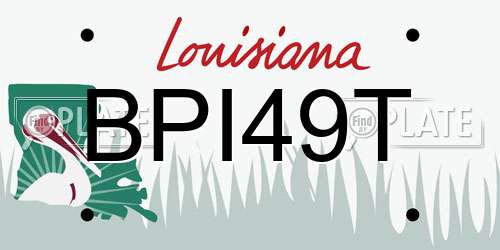 BPI49T Louisiana License Plate